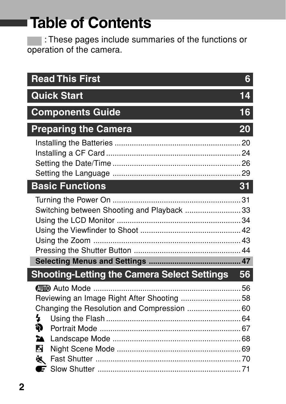 Canon A80 User Manual | Page 6 / 218