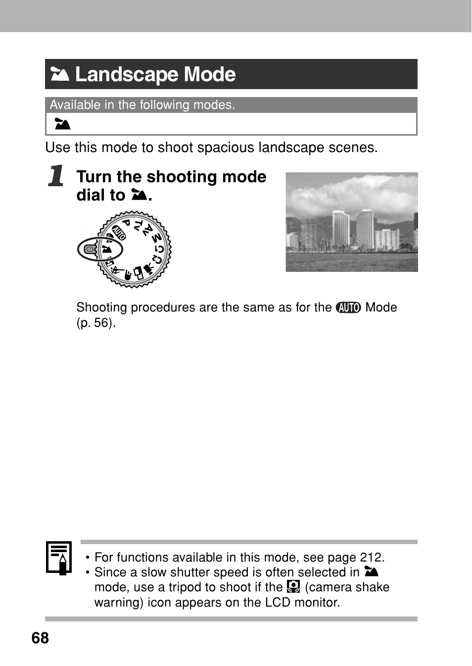 Landscape mode | Canon A80 User Manual | Page 72 / 218