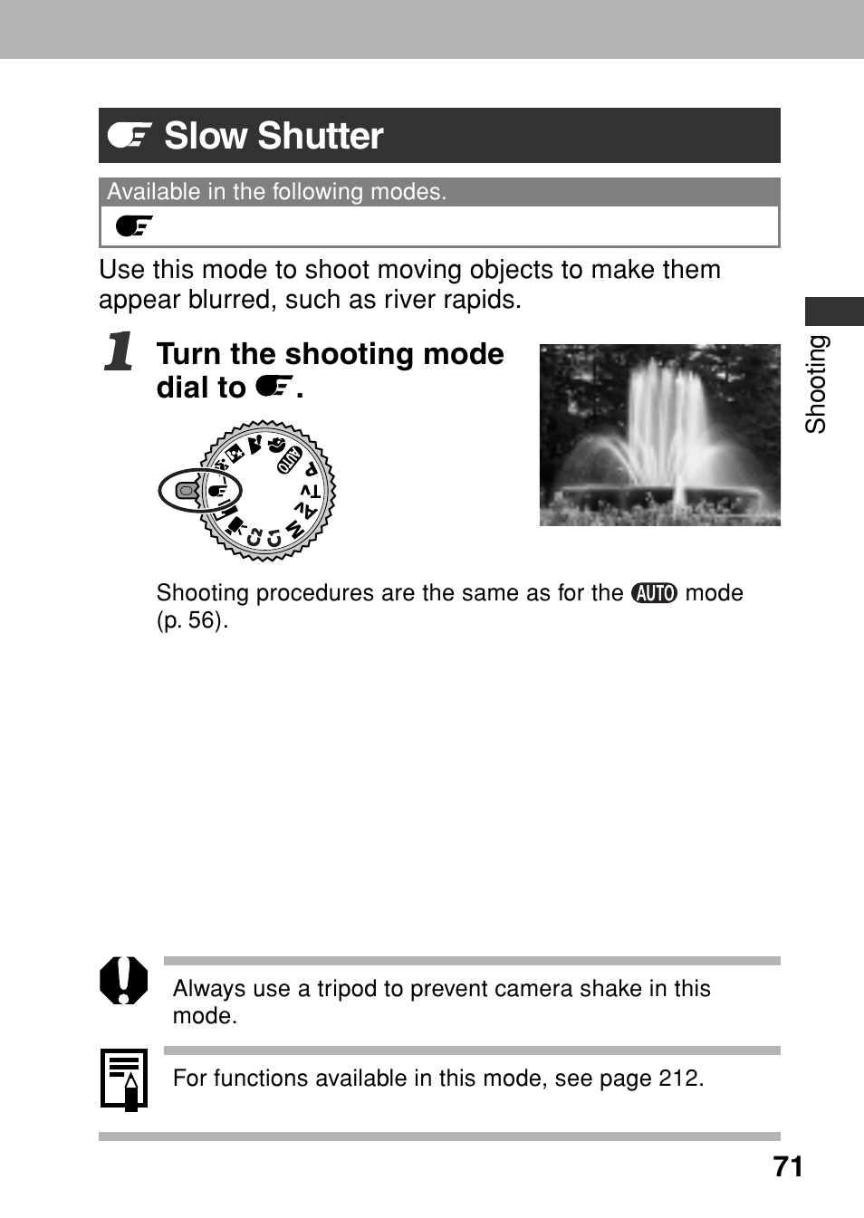 Slow shutter | Canon A80 User Manual | Page 75 / 218