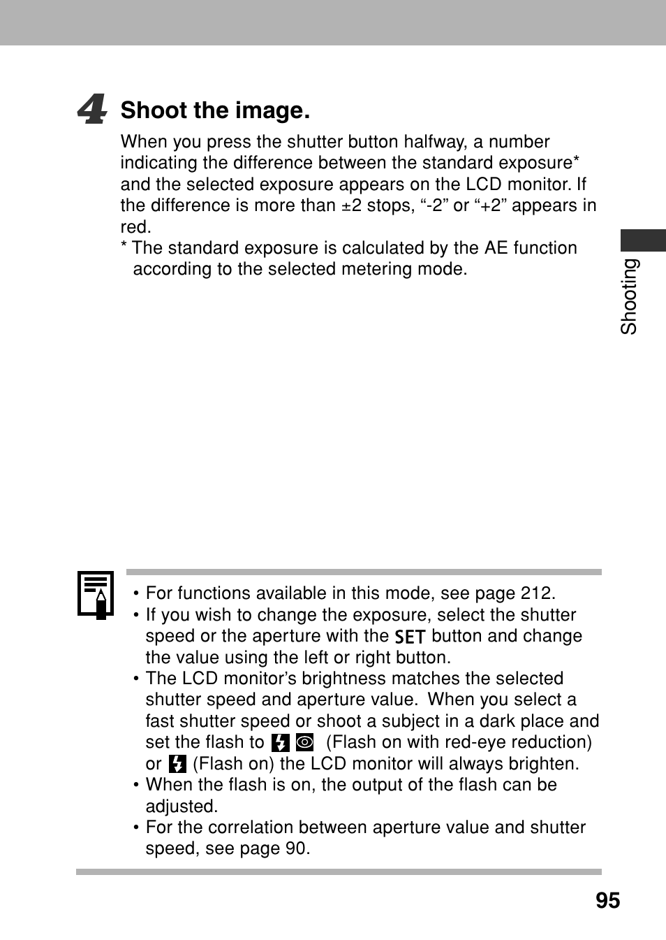 Shoot the image | Canon A80 User Manual | Page 99 / 218