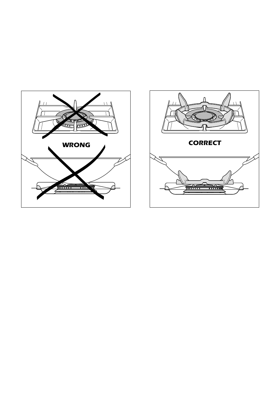 Correct use of triple-ring burner | Caple C5210 User Manual | Page 15 / 32