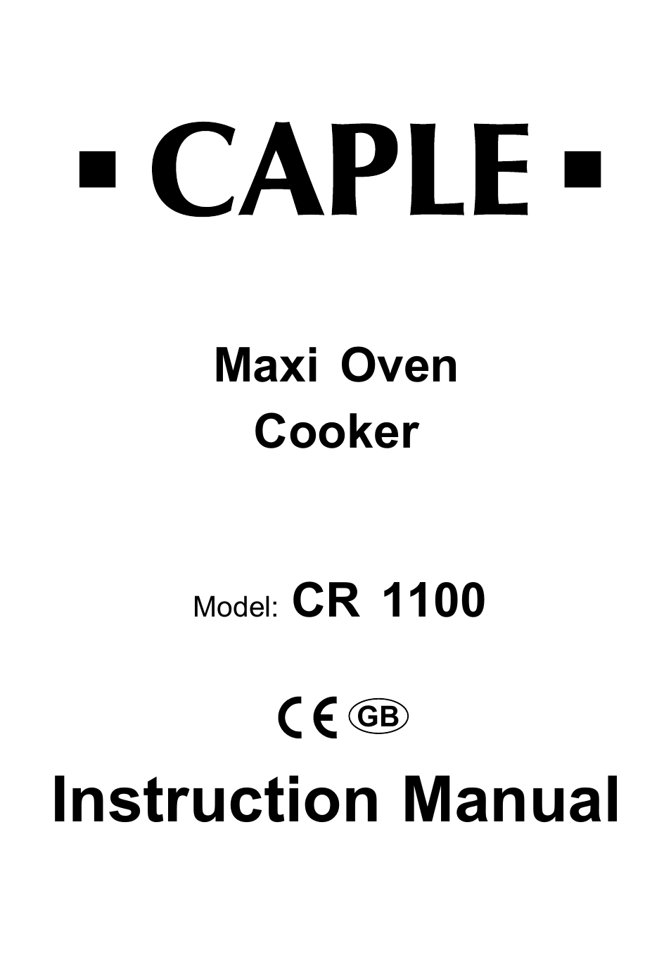 Caple CR1100SS User Manual | 40 pages