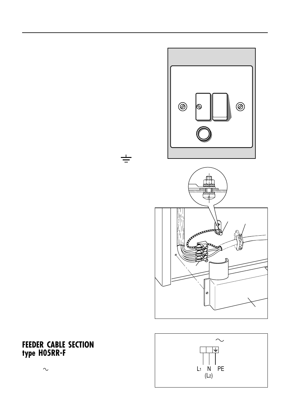 1 - electrical installation - wall box connection, Connecting feeder cable | Caple CR1100SS User Manual | Page 5 / 40