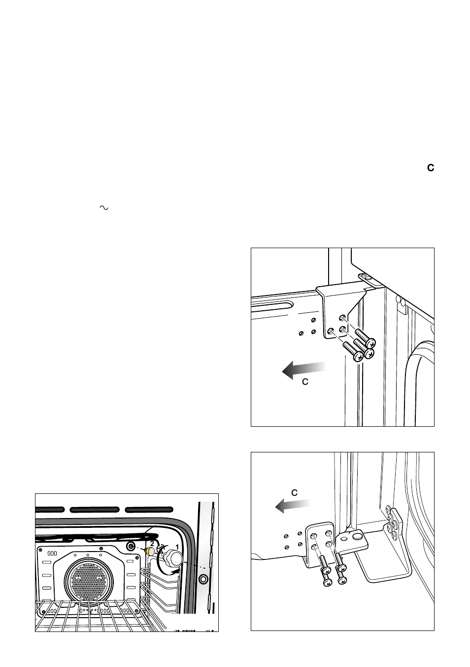 Removing the bottom oven door, Replacing the ovens light | Caple CR7200 User Manual | Page 36 / 40