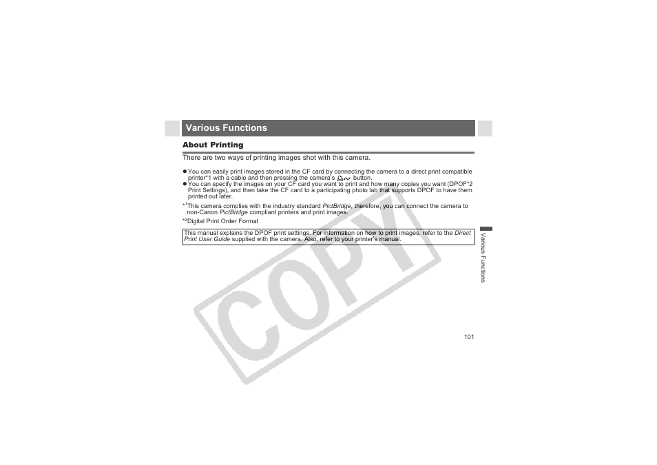 Various functions | Canon CDI-E144-010 User Manual | Page 103 / 163
