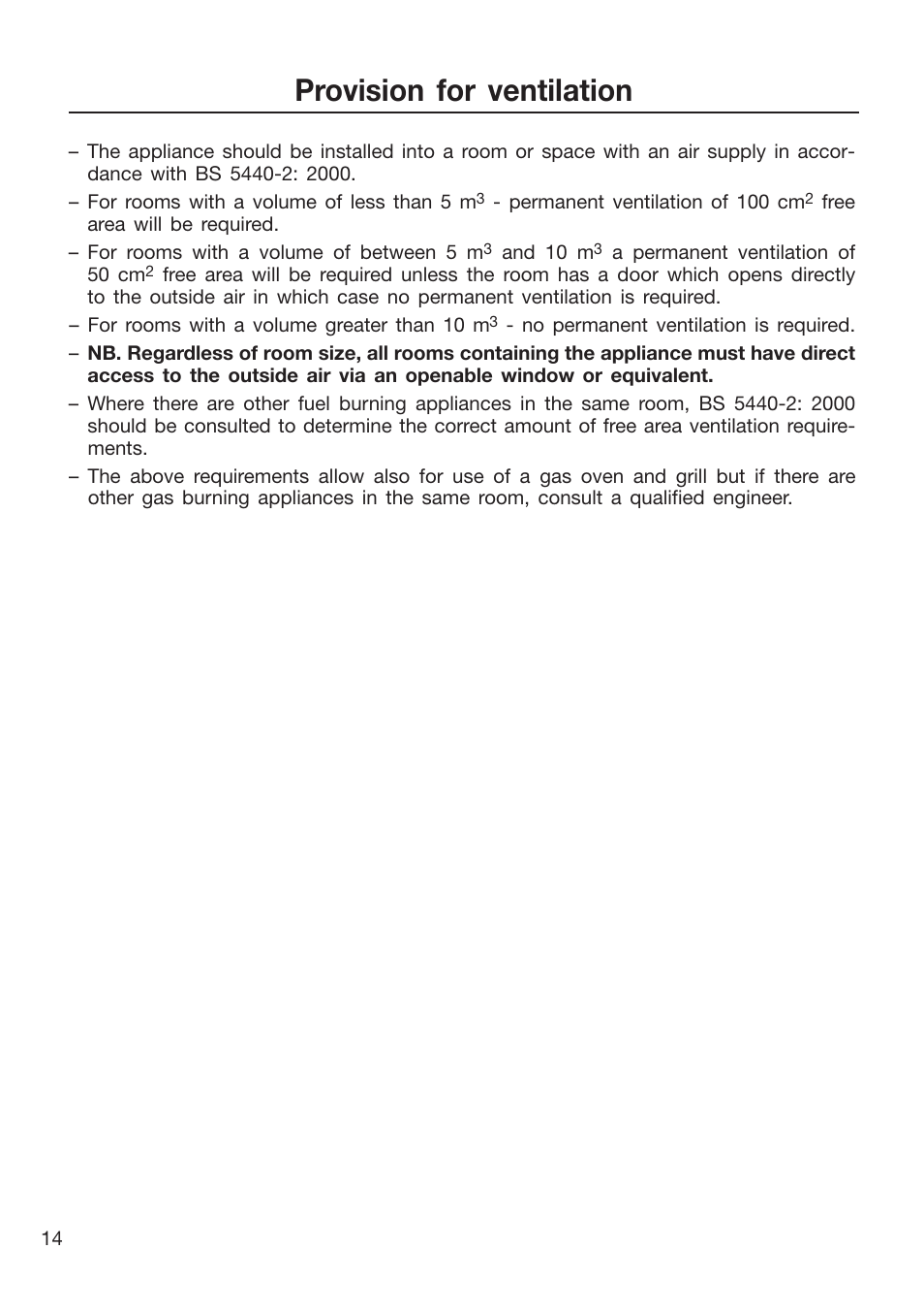 Provision for ventilation | Caple CR9204 User Manual | Page 14 / 52