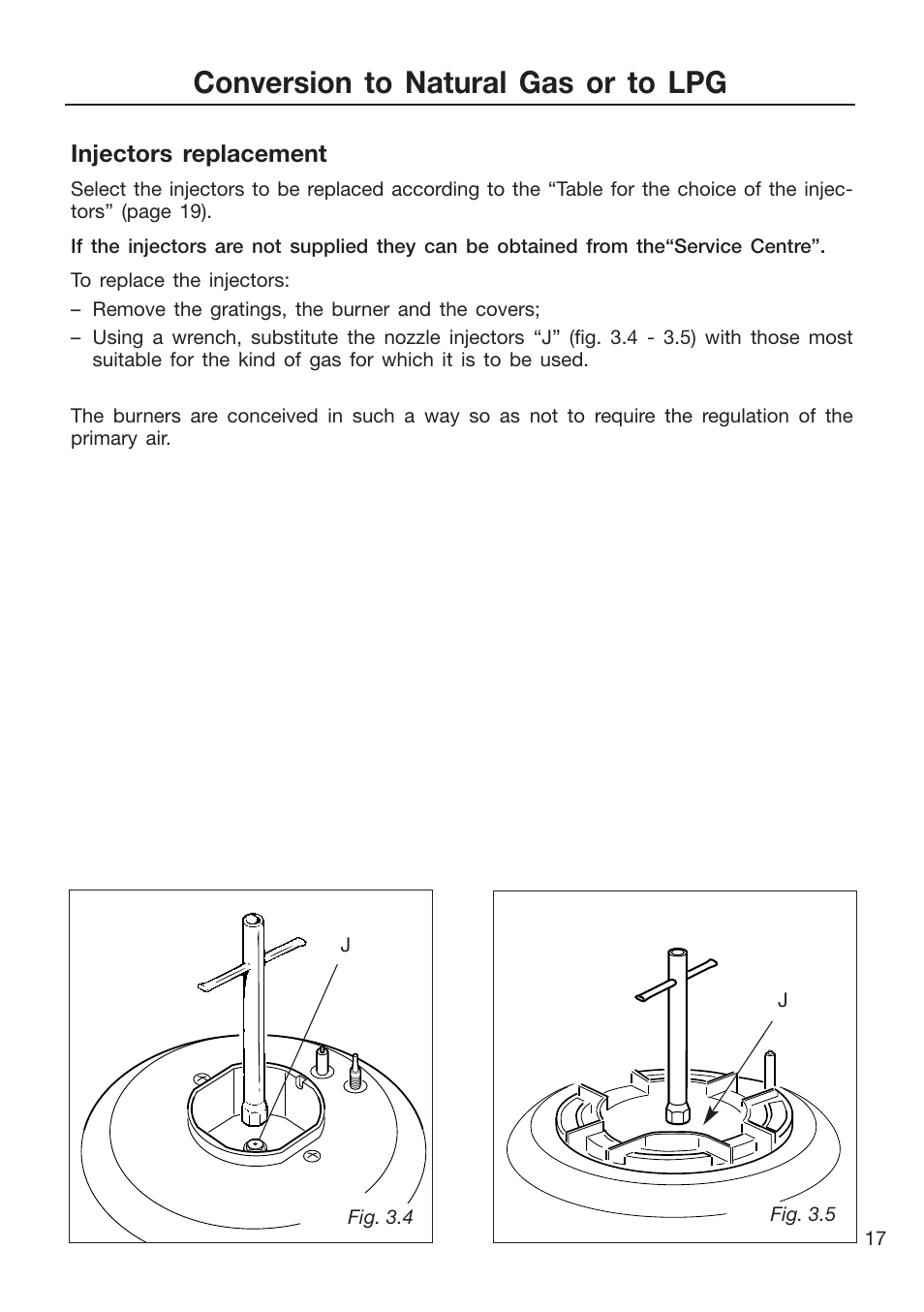 Conversion to natural gas or to lpg | Caple CR9215 User Manual | Page 17 / 48