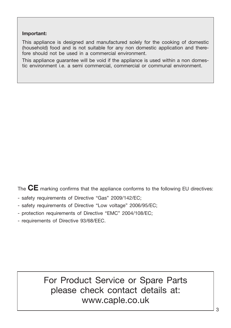 Caple CR9215 User Manual | Page 3 / 48