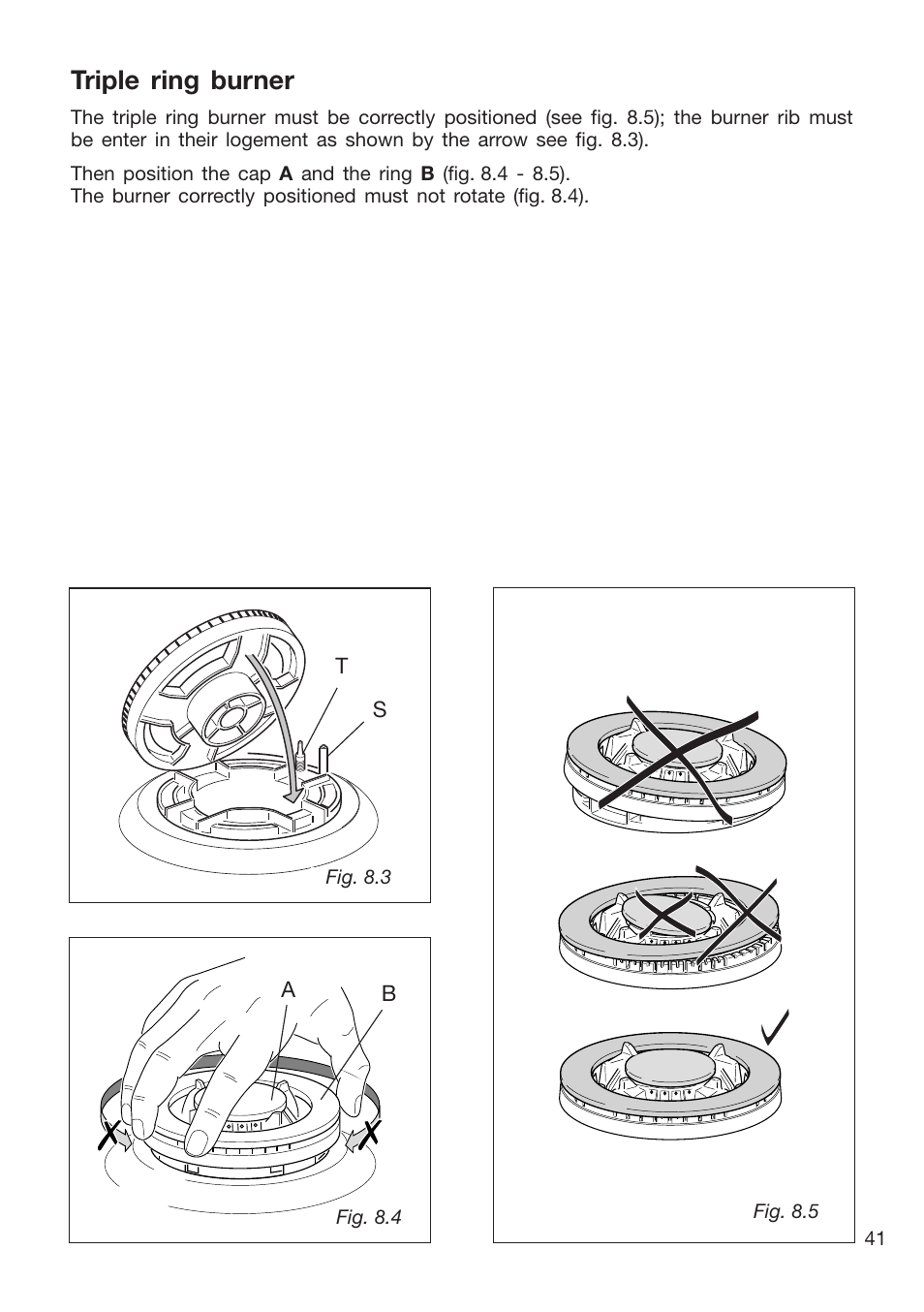 Triple ring burner | Caple CR9215 User Manual | Page 41 / 48