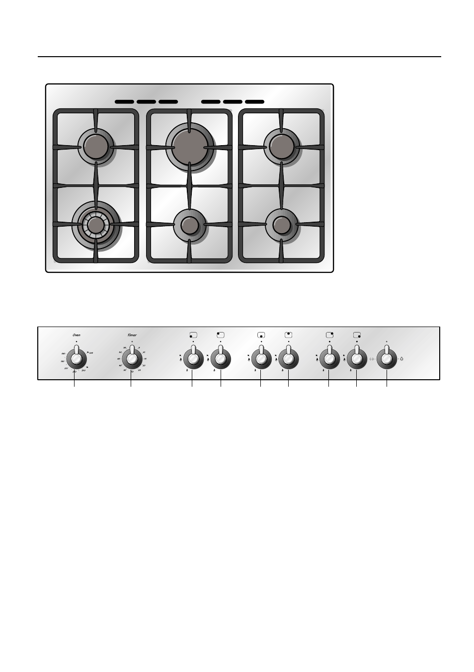 4 - features and technical data, Control panel, Cooking hob | Caple CRG902SS User Manual | Page 18 / 36