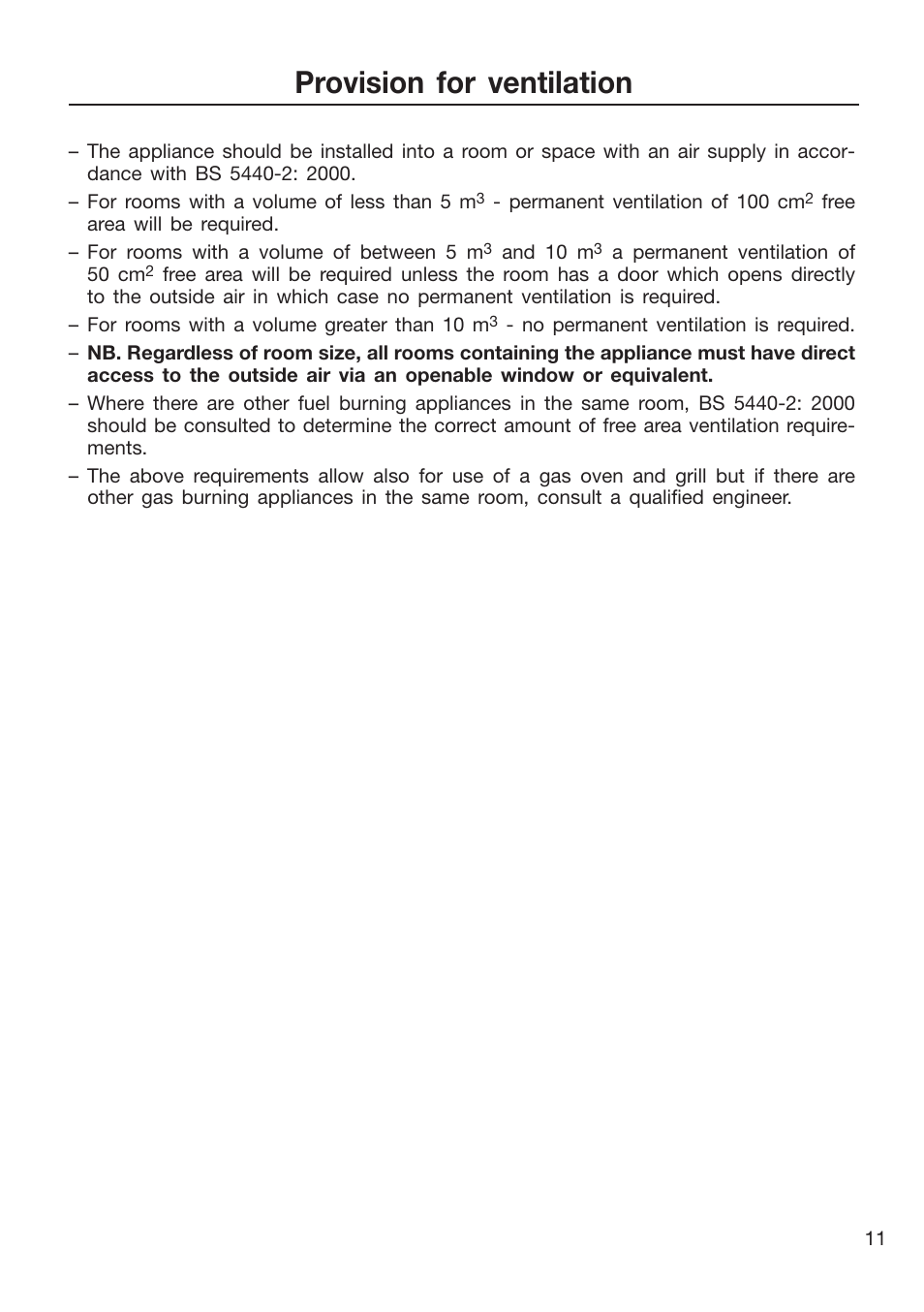 Provision for ventilation | Caple CR9105 User Manual | Page 11 / 40