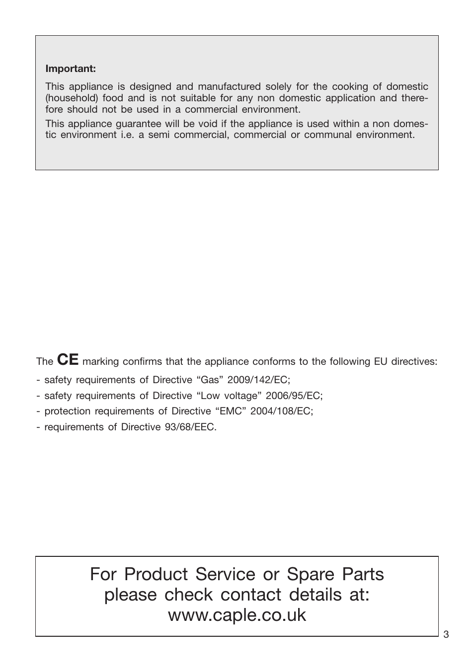 Caple CR9105 User Manual | Page 3 / 40