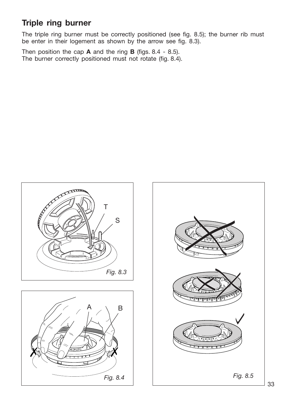 Triple ring burner | Caple CR9105 User Manual | Page 33 / 40