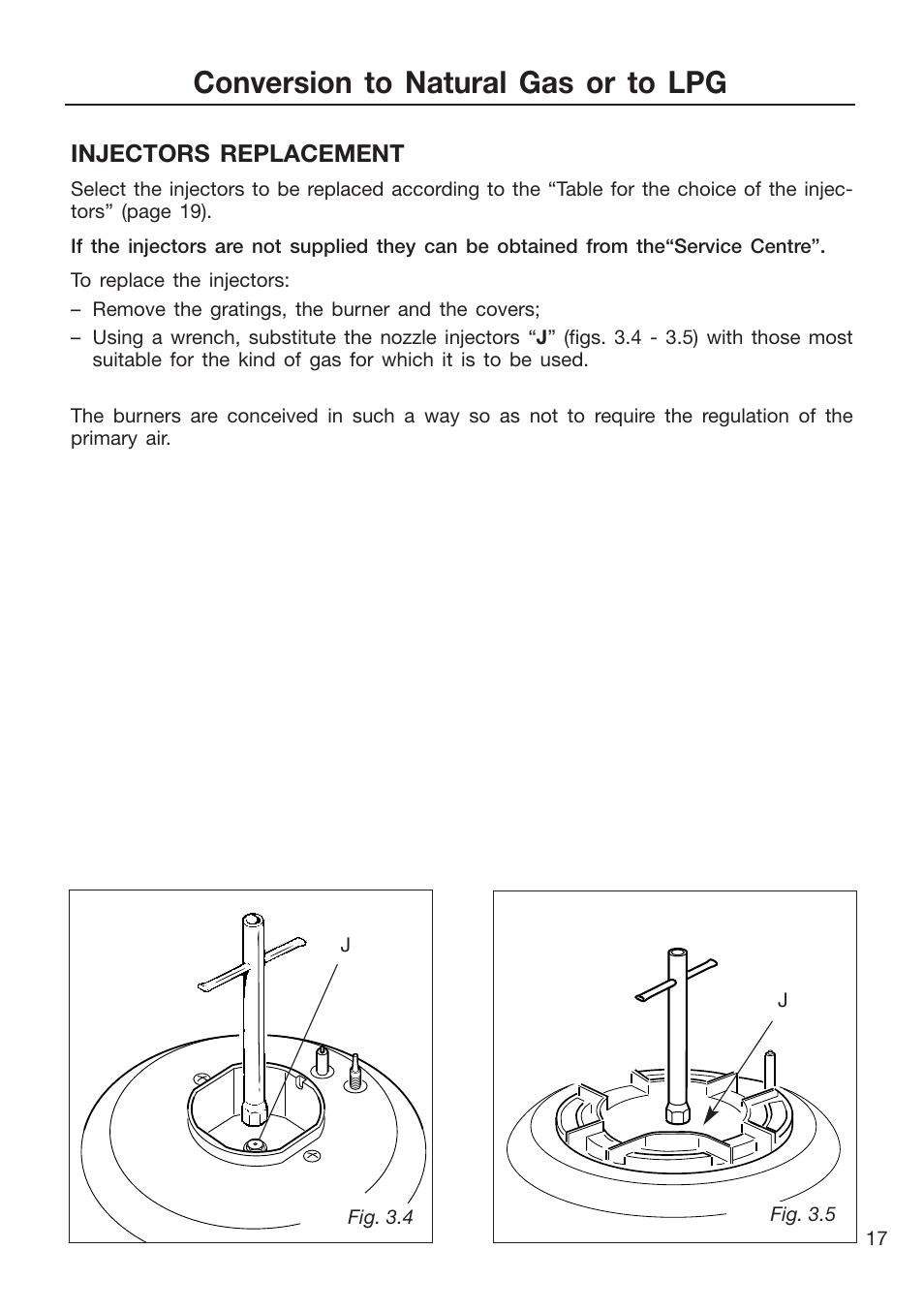 Conversion to natural gas or to lpg | Caple CR9205 User Manual | Page 17 / 44