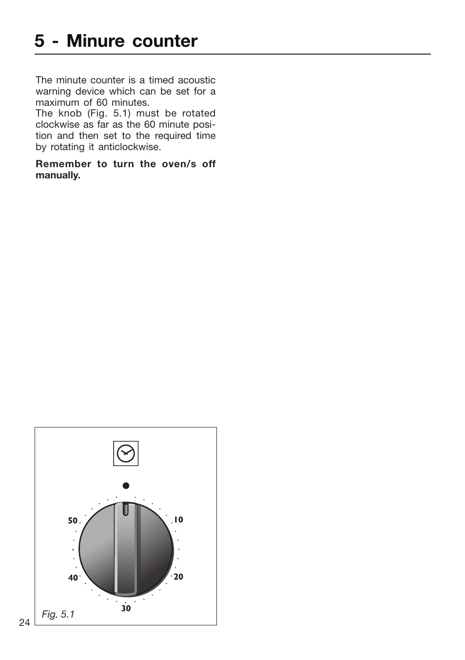 5 - minure counter | Caple CR9205 User Manual | Page 24 / 44