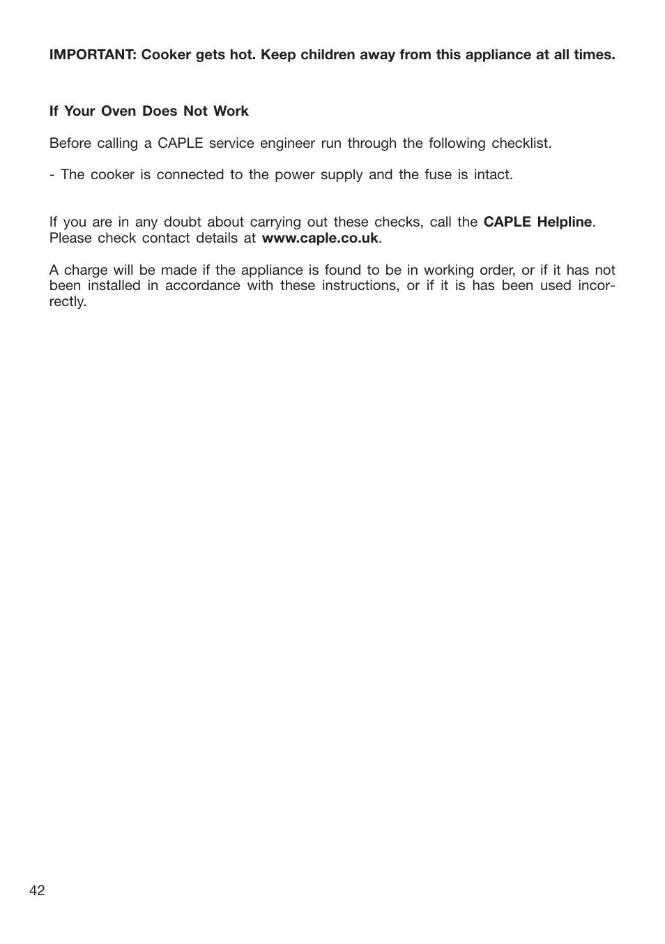 Caple CR9205 User Manual | Page 42 / 44