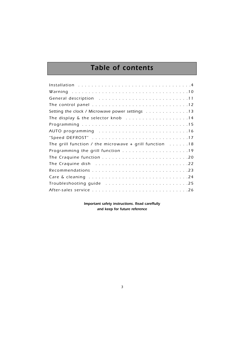 Caple CM101 User Manual | Page 3 / 28