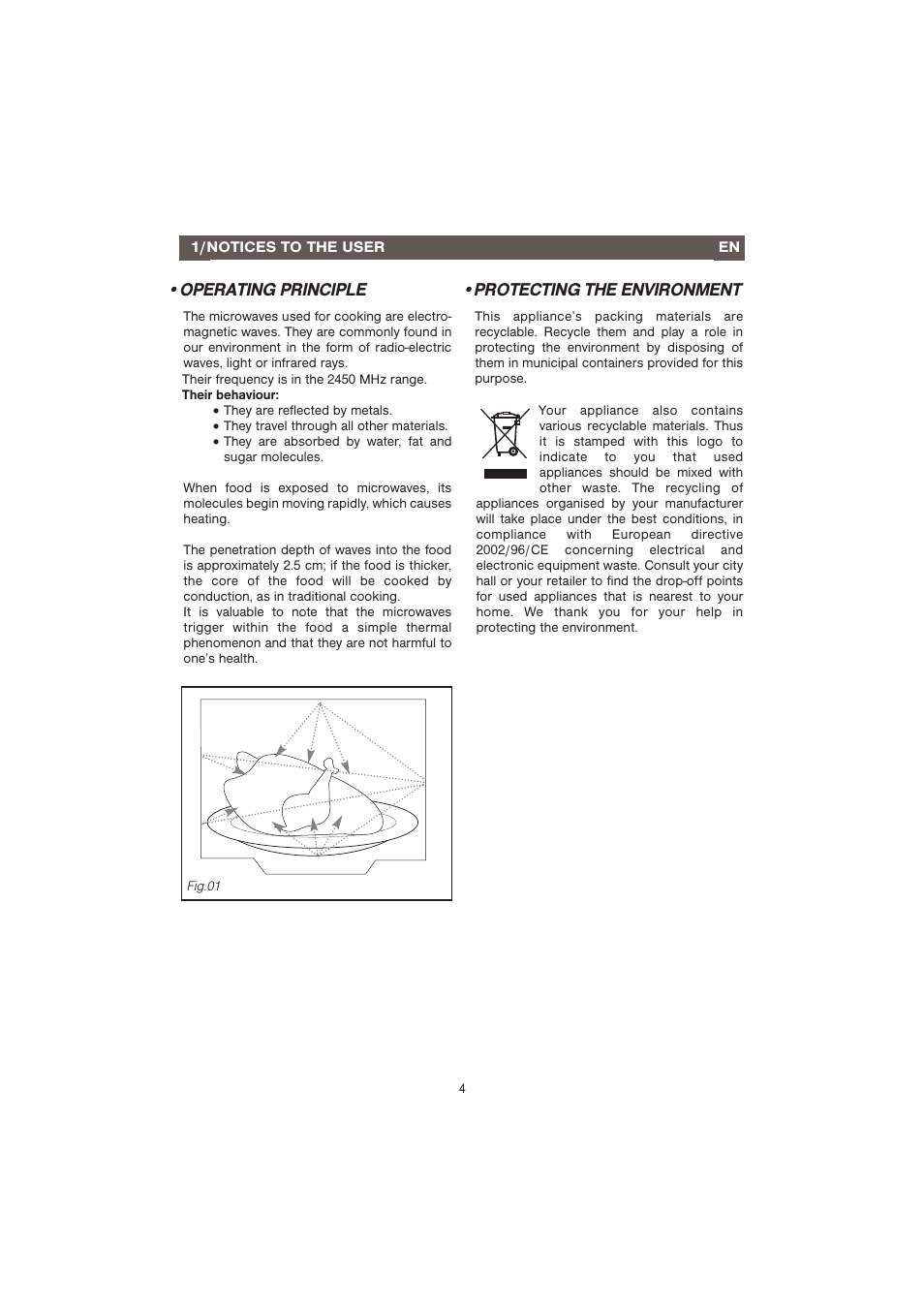 Operating principle •protecting the environment | Caple CM107 User Manual | Page 4 / 29