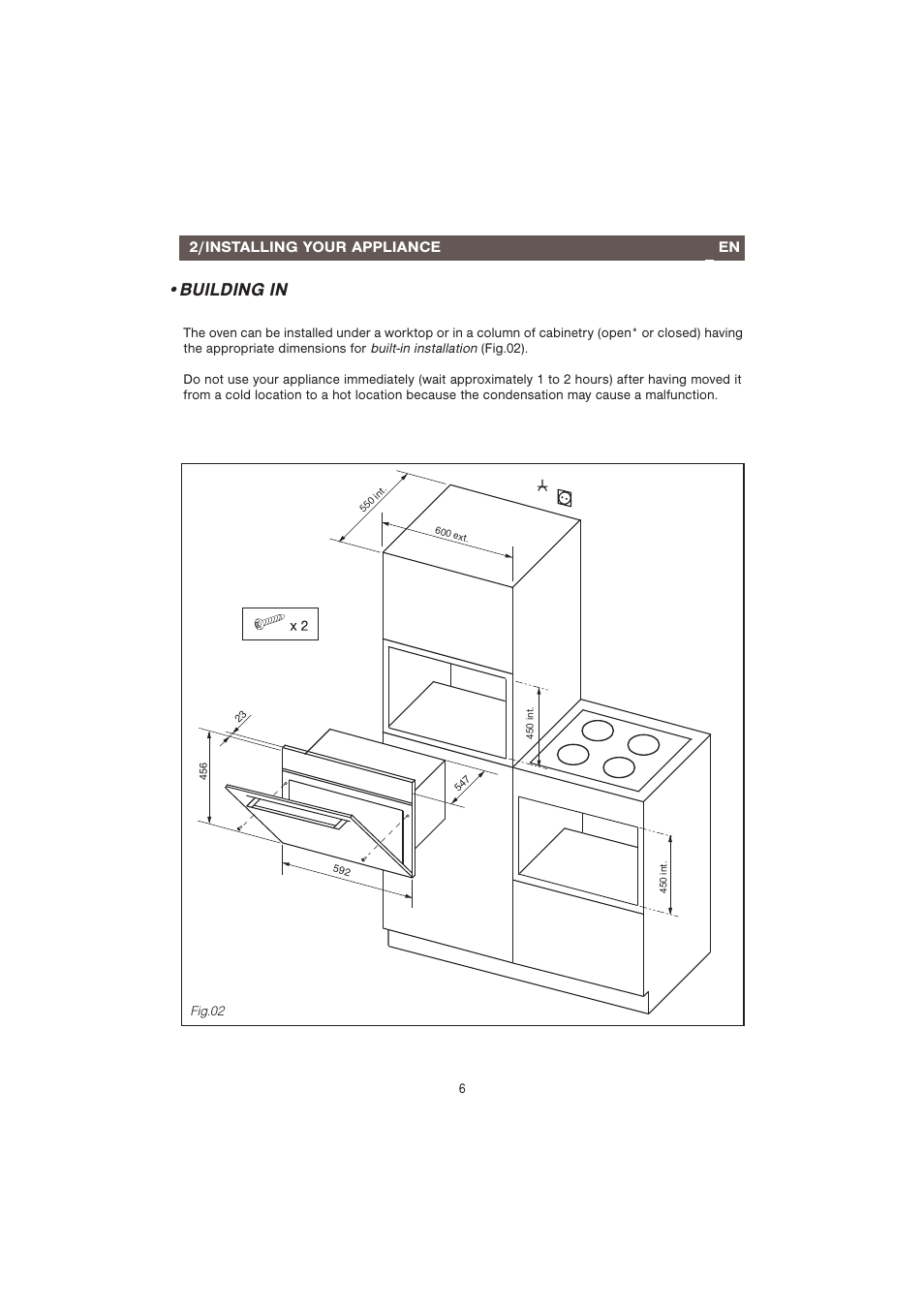 Building in | Caple CM107 User Manual | Page 6 / 29