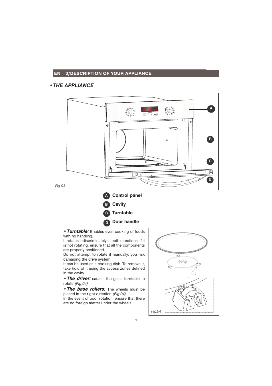 The appliance | Caple CM107 User Manual | Page 7 / 29