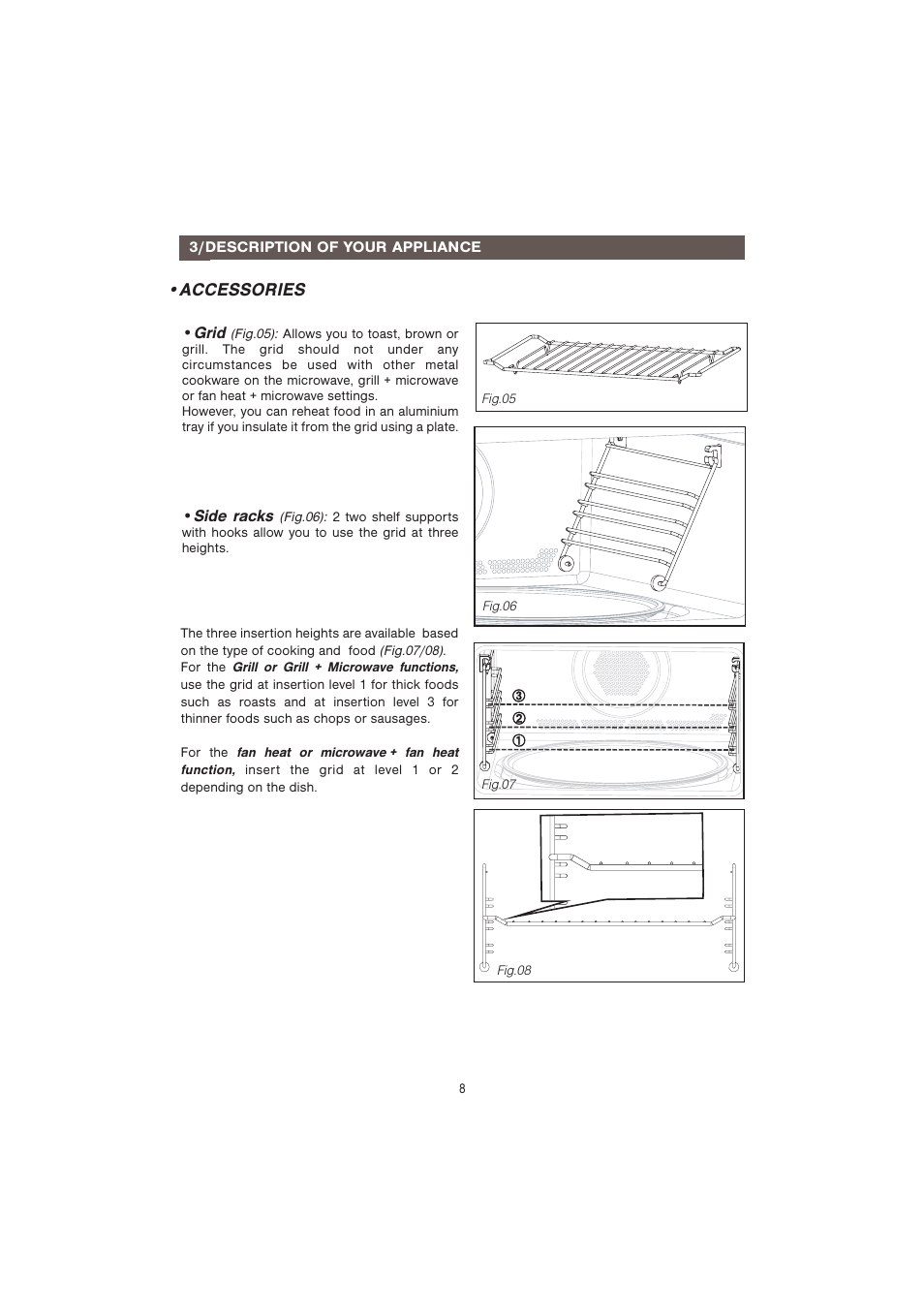 Accessories | Caple CM107 User Manual | Page 8 / 29