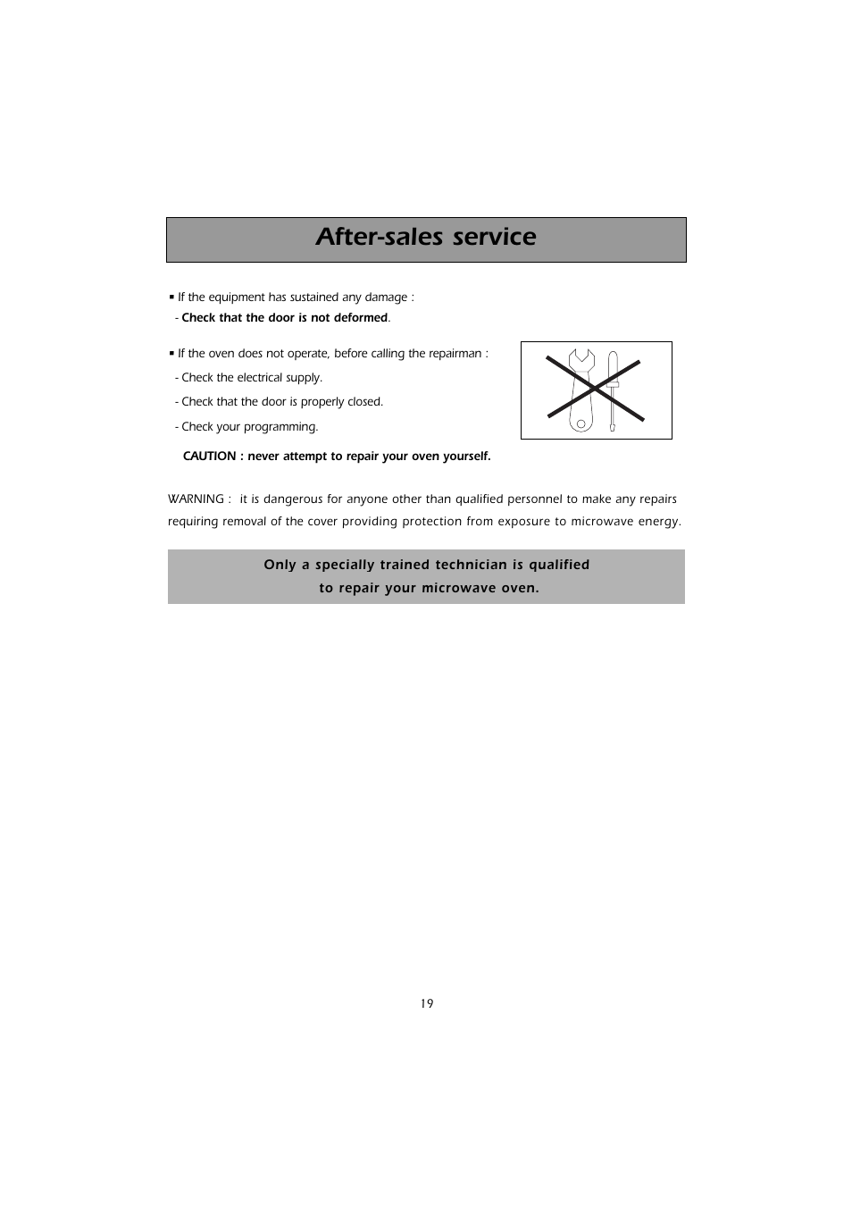 After-sales service | Caple CM103 User Manual | Page 19 / 20