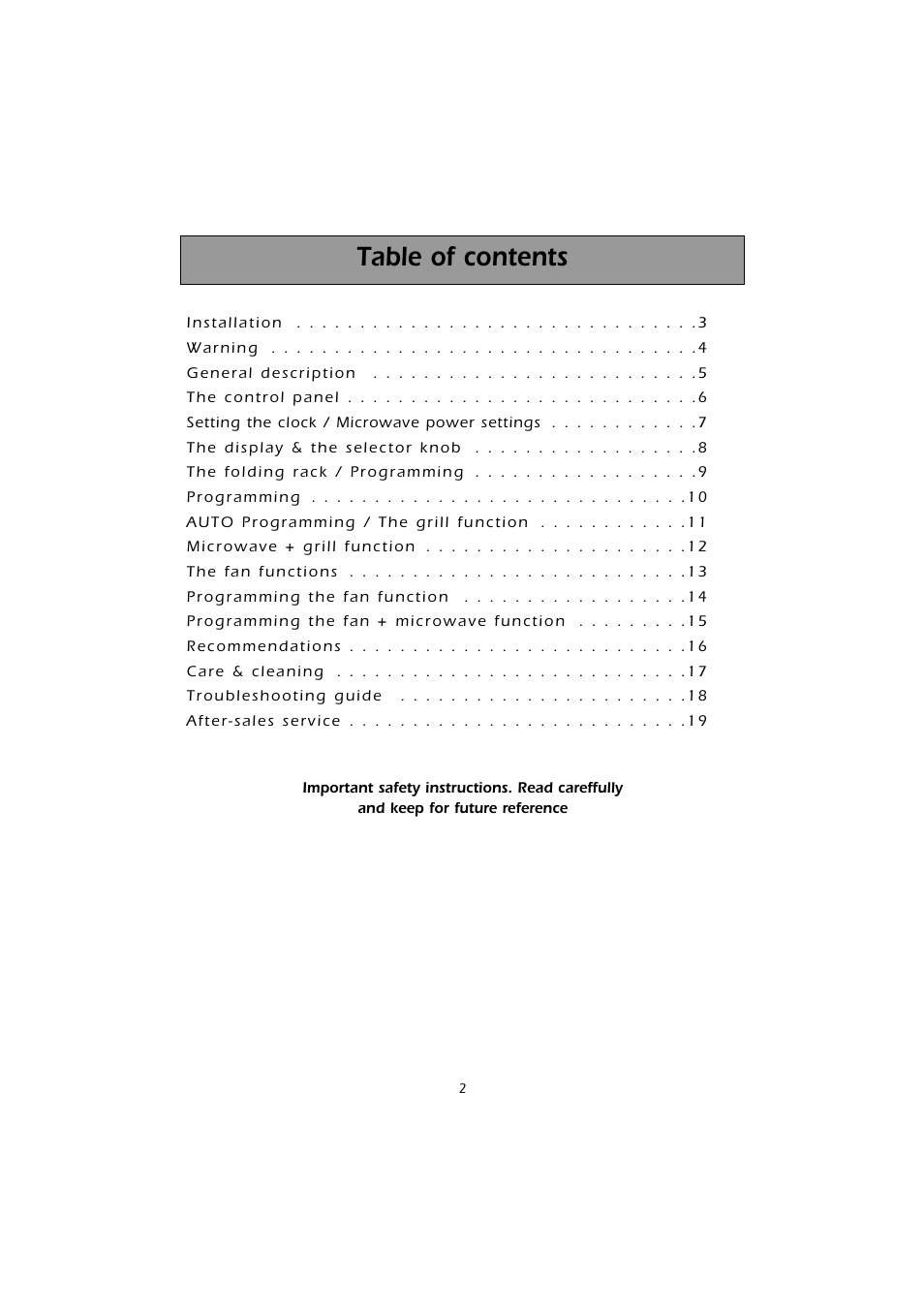 Caple CM103 User Manual | Page 2 / 20