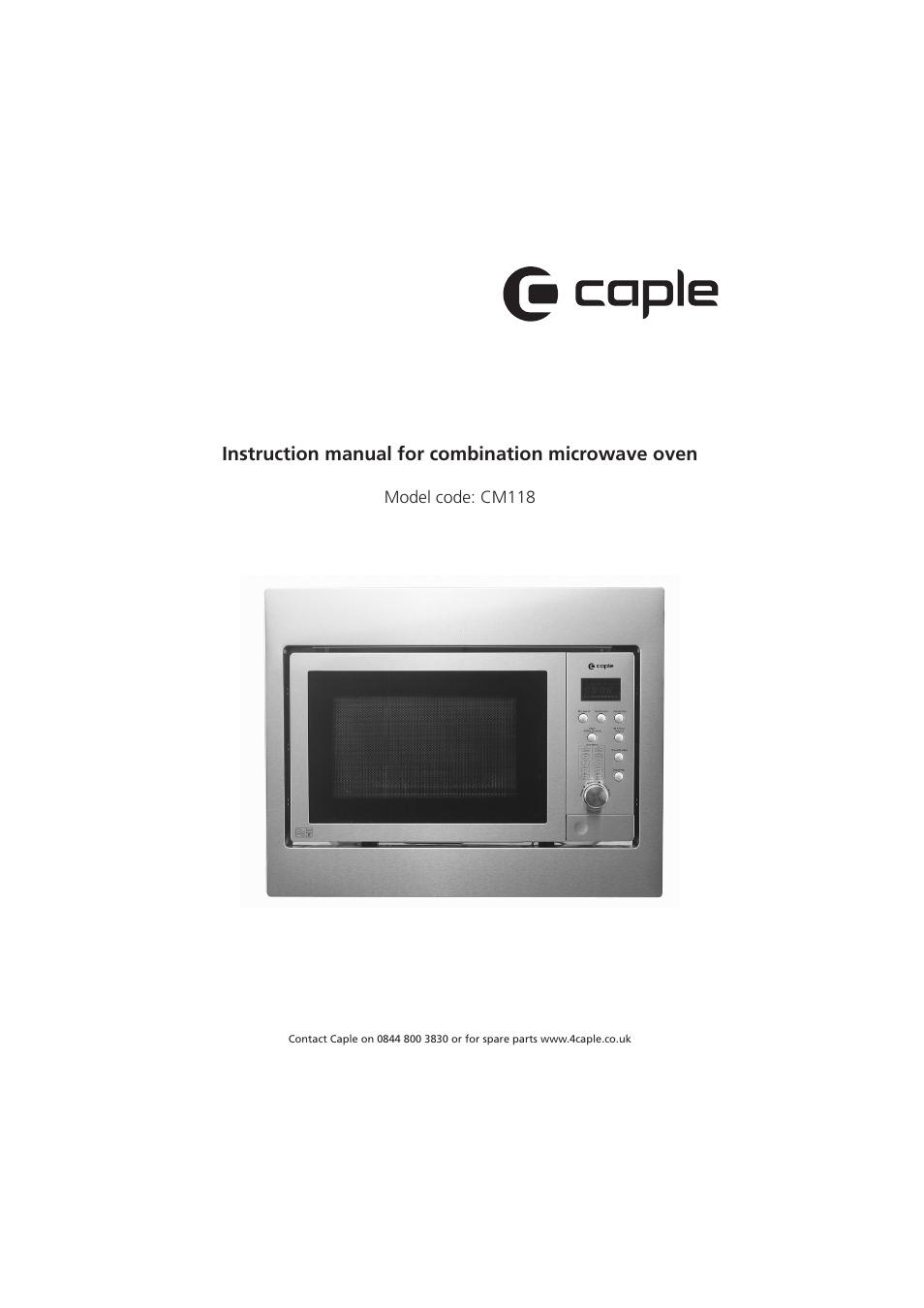 Caple CM118 User Manual | 20 pages