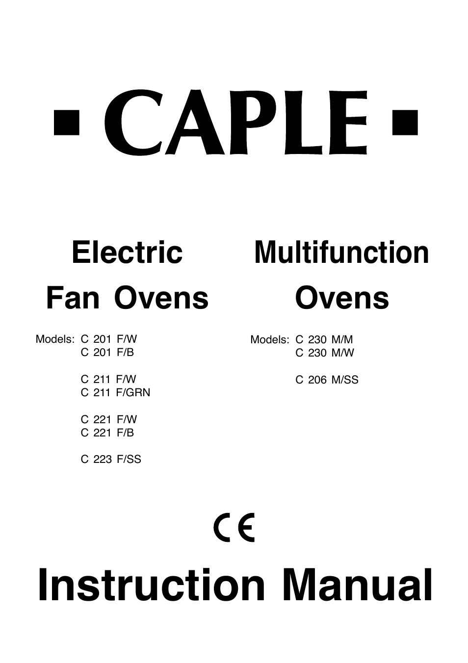 Caple C201 User Manual | 32 pages