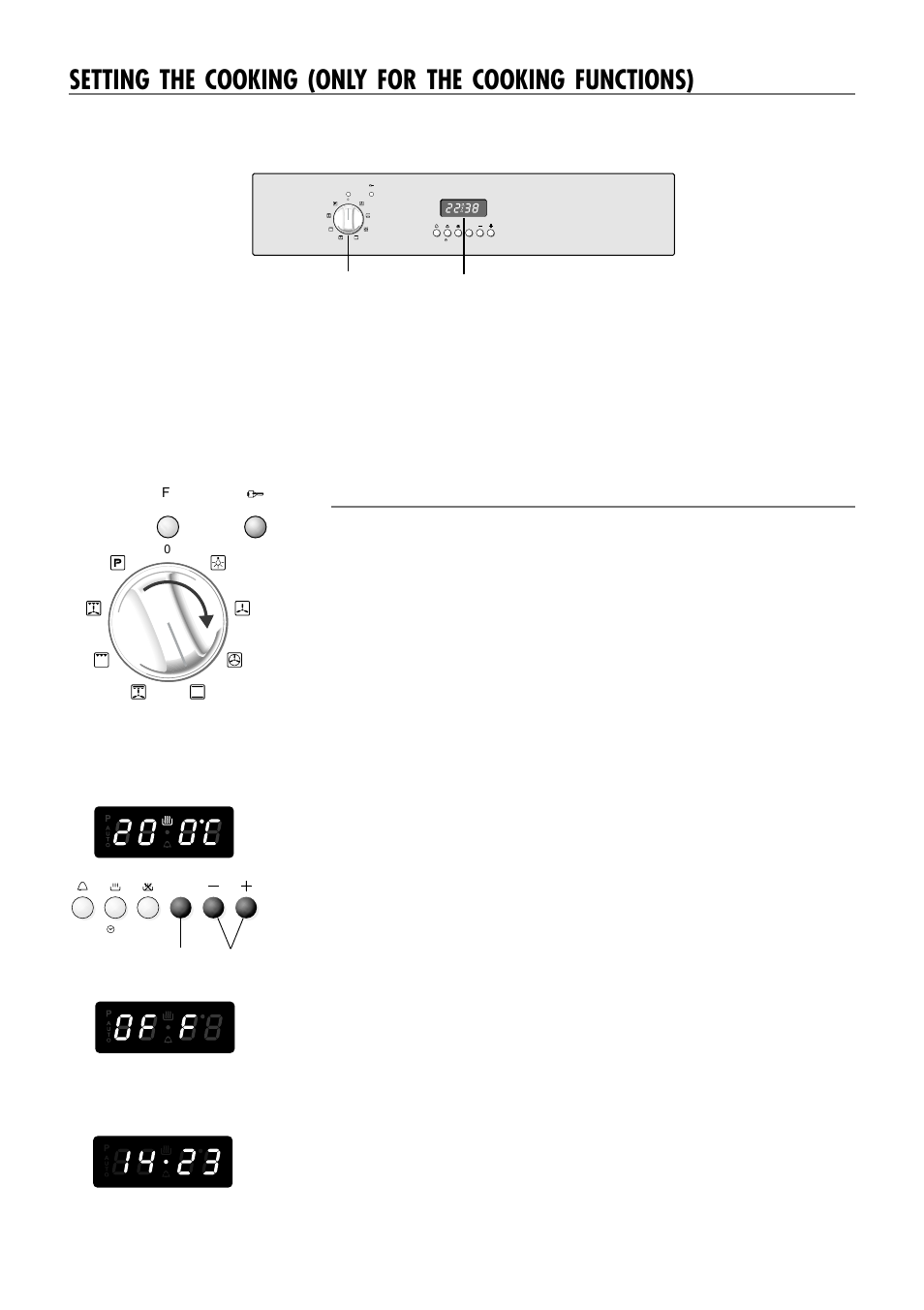 Models where the programmer sets the temperature, Switching off turn the selector knob to position, Oven off). the programmer display shows the time | Fig. 2.2 | Caple C240SS User Manual | Page 12 / 40