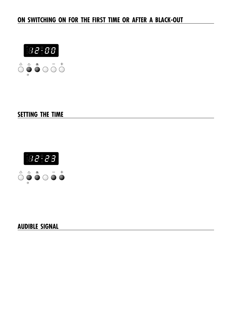 Audible signal, Press pushbuttons 2 and 3 at the same time, Flashes on the display | Caple C240SS User Manual | Page 27 / 40