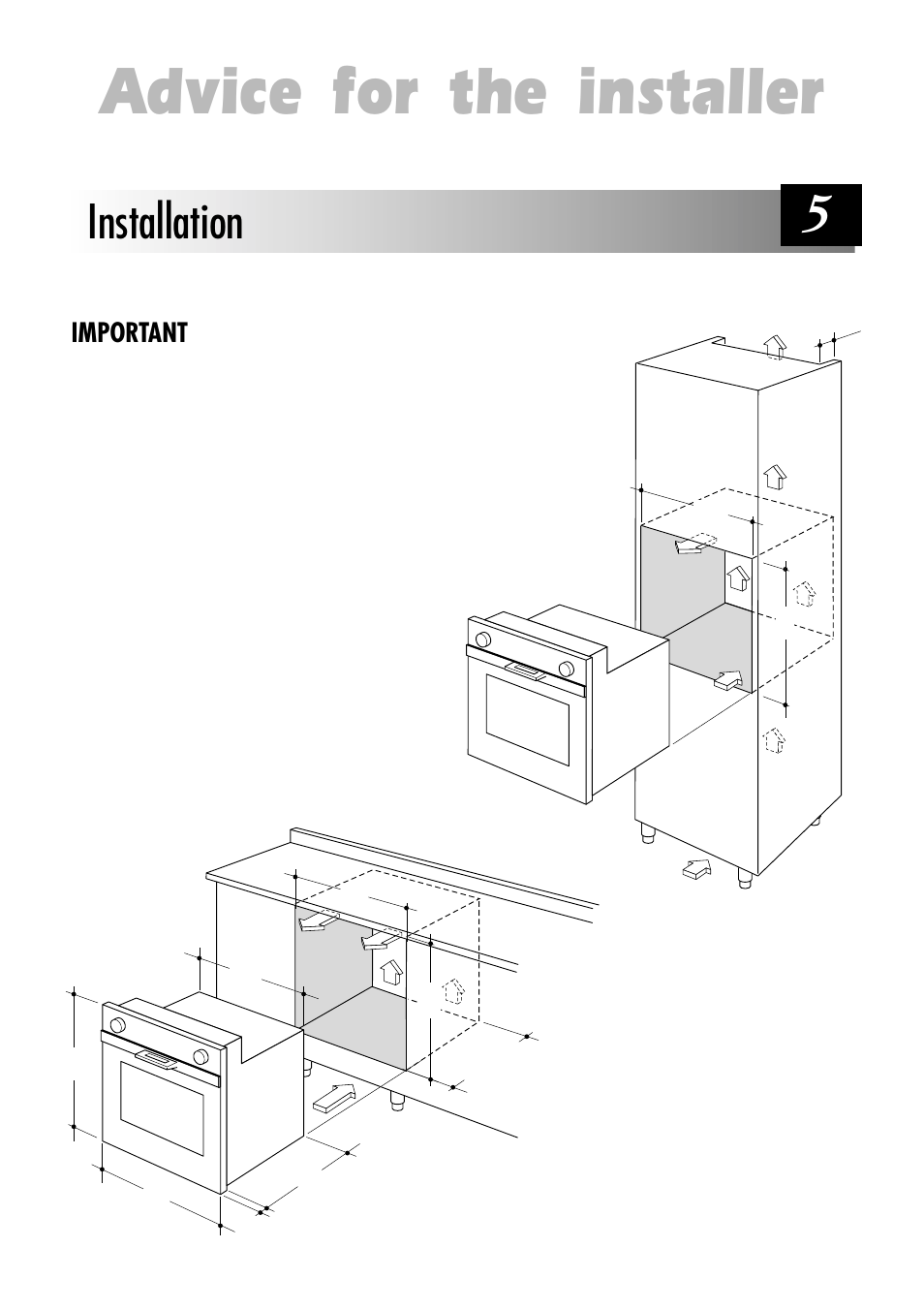 Advice for the installer, Installation, Important | Caple C240SS User Manual | Page 36 / 40