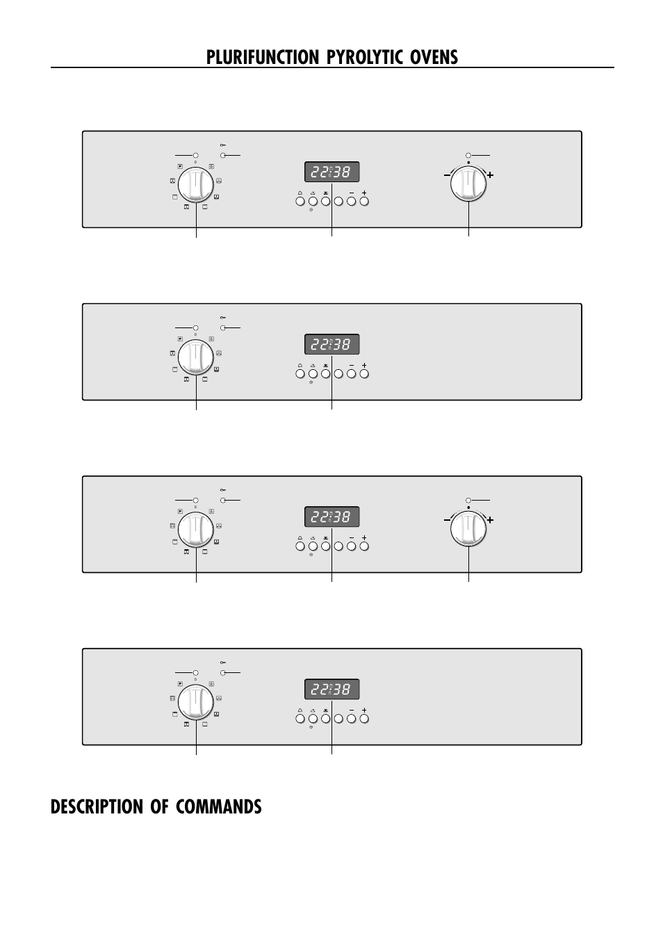 Description of commands, Plurifunction pyrolytic ovens, Fig. 1.5 | Fig. 1.6, Fig. 1.7, Fig. 1.8 | Caple C240SS User Manual | Page 5 / 40