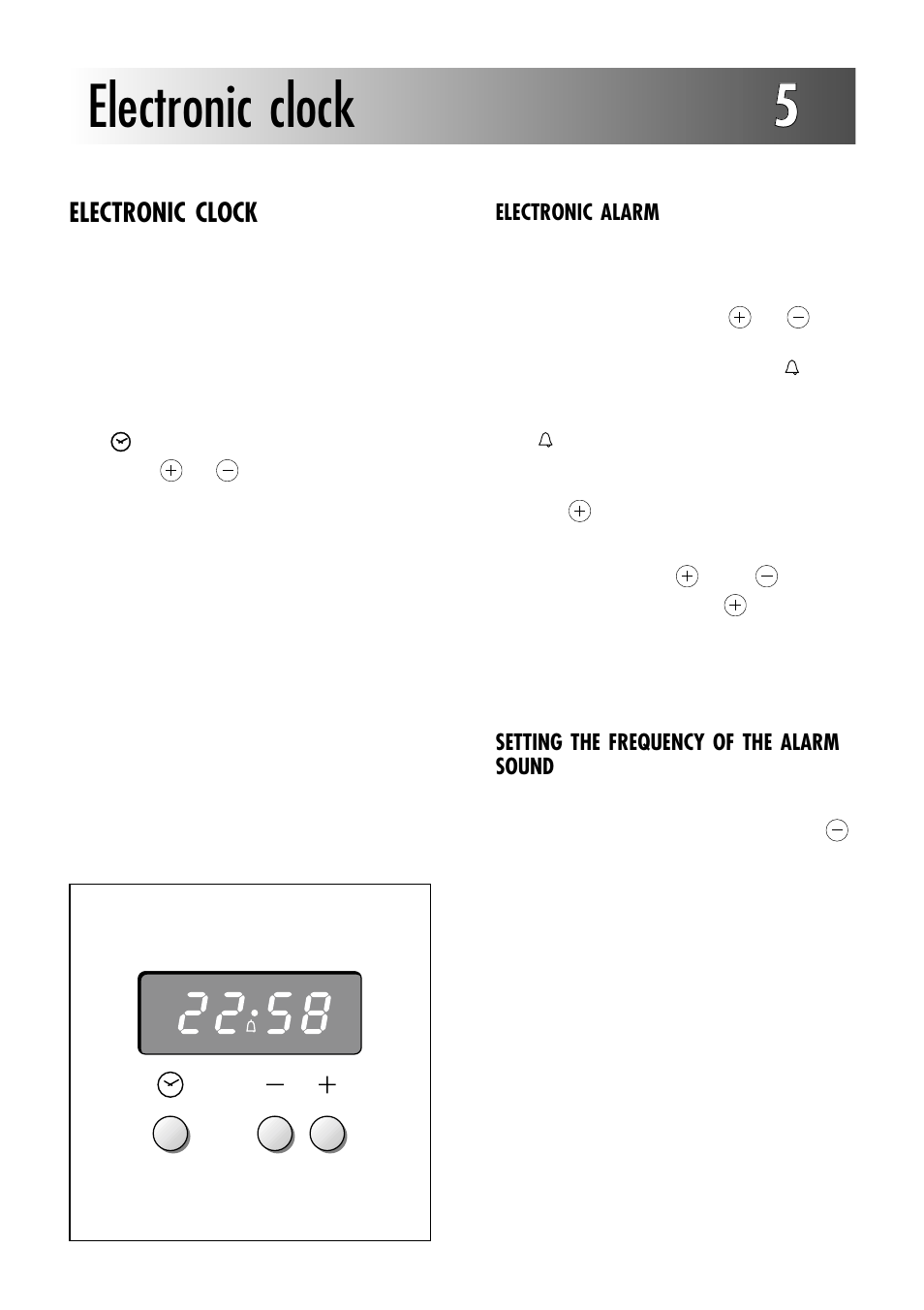 Electronic clock 55, Electronic clock | Caple C270GSS User Manual | Page 16 / 32