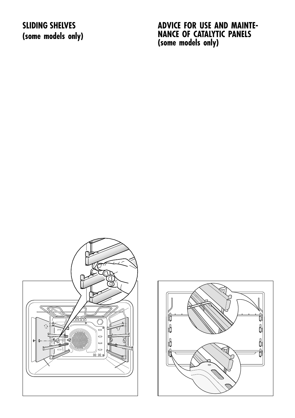 Sliding shelves (some models only) | Caple C270GSS User Manual | Page 23 / 32