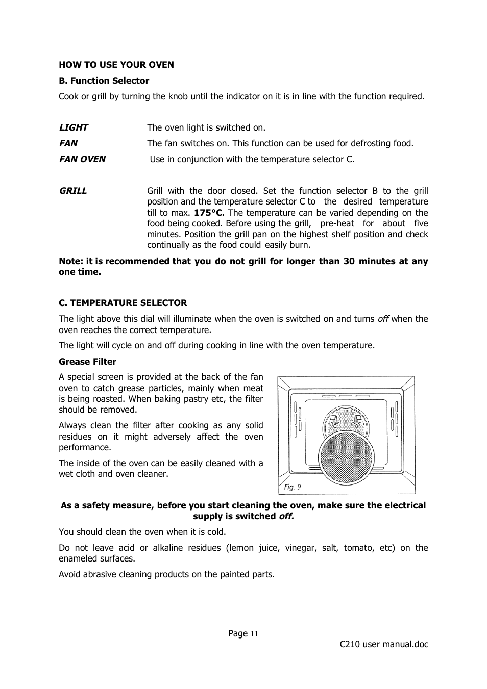 Caple C210 User Manual | Page 11 / 14