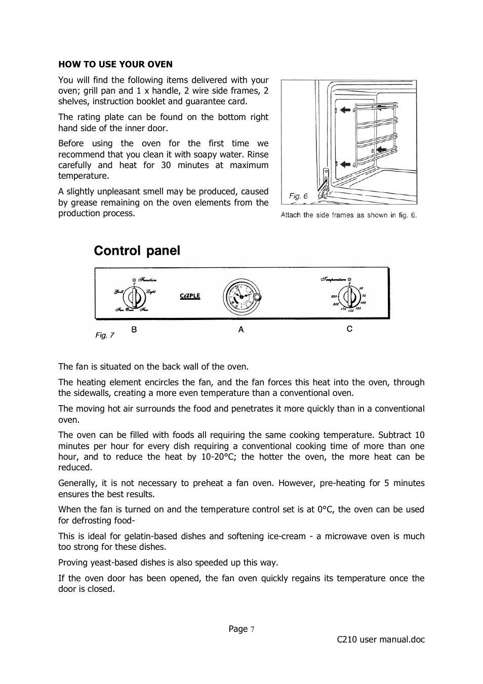 Caple C210 User Manual | Page 7 / 14