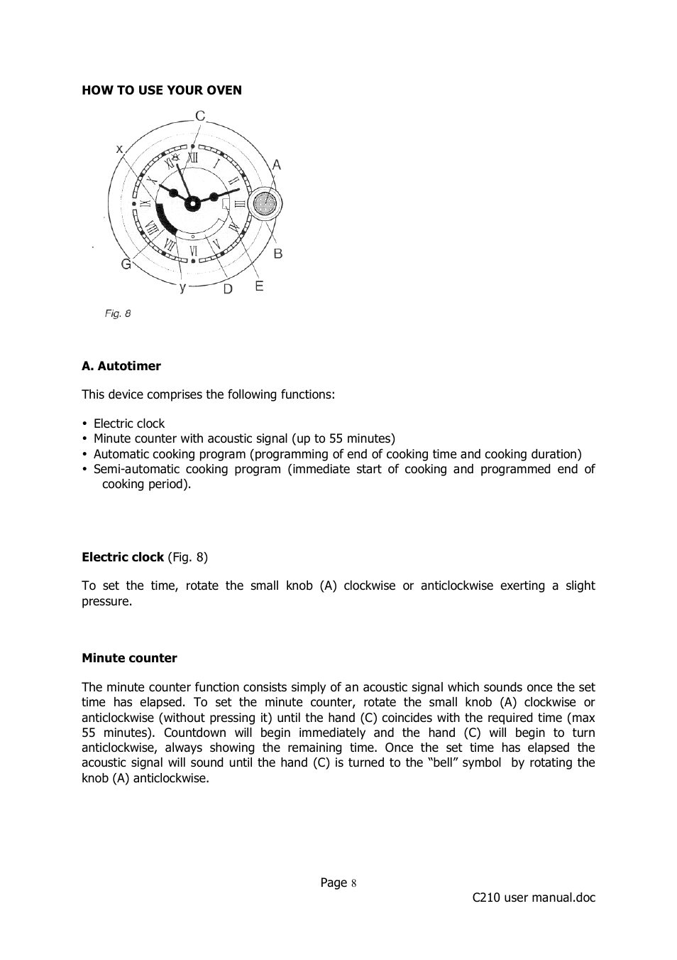 Caple C210 User Manual | Page 8 / 14