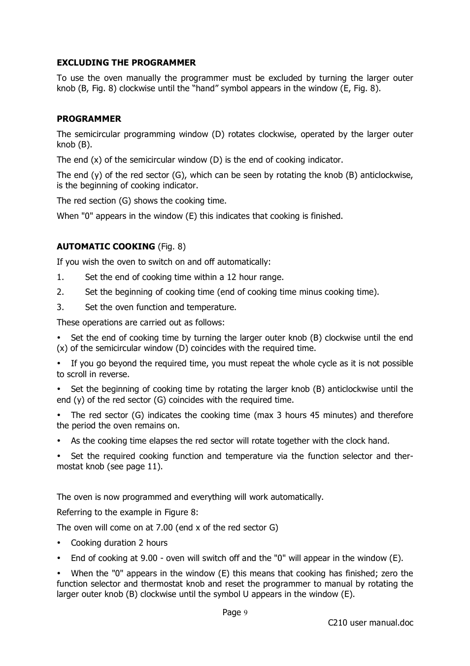 Caple C210 User Manual | Page 9 / 14