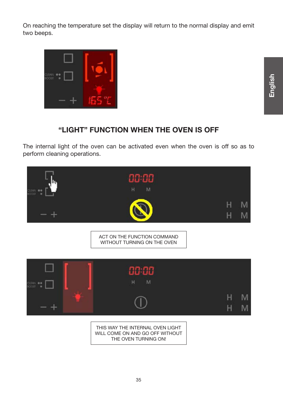 Light” function when the oven is off | Caple C2470SS User Manual | Page 35 / 47