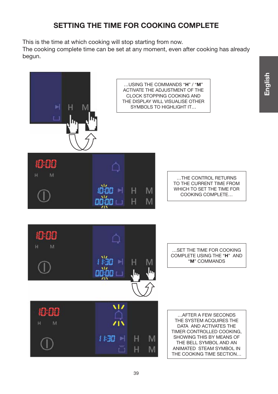 Setting the time for cooking complete | Caple C2470SS User Manual | Page 39 / 47