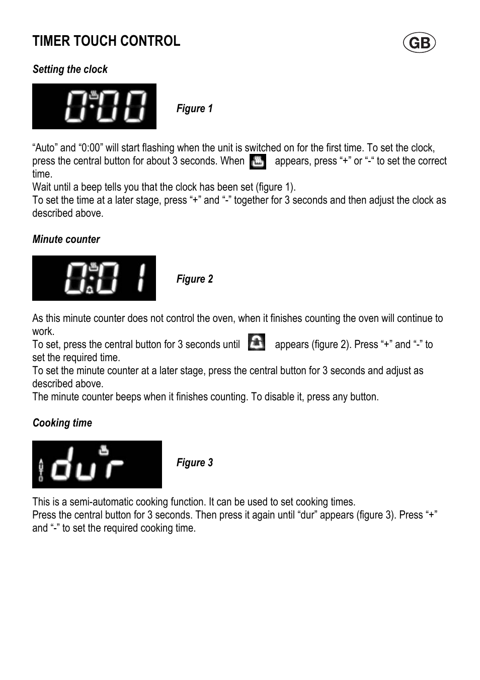 Timer touch control | Caple C2470SS User Manual | Page 46 / 47