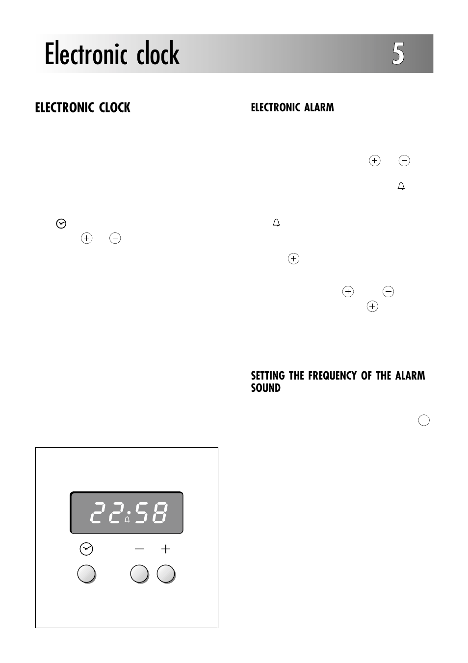 Electronic clock 55, Electronic clock | Caple C232SS User Manual | Page 16 / 32