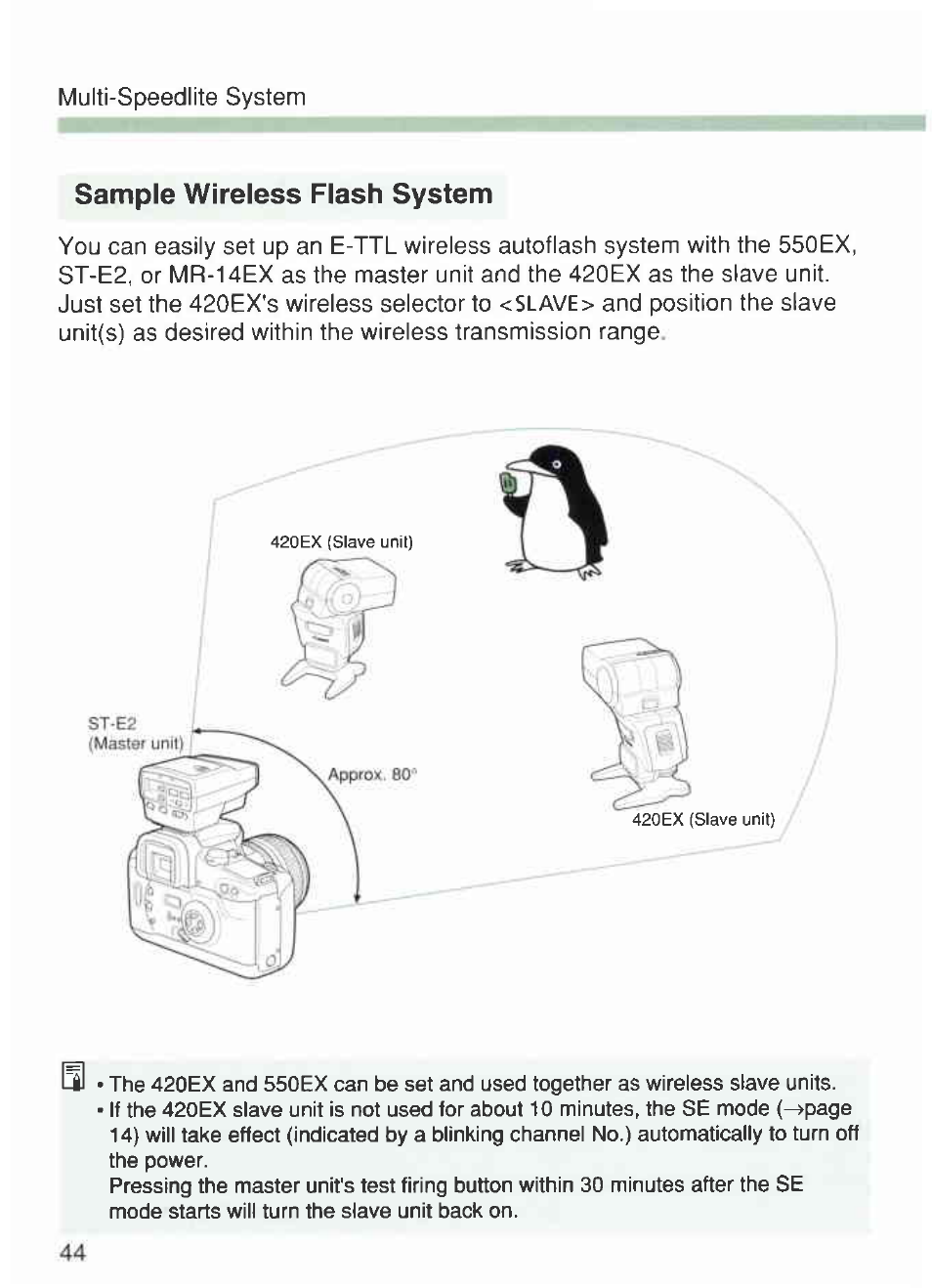 Sample wireless flash system | Canon 420EX User Manual | Page 44 / 56