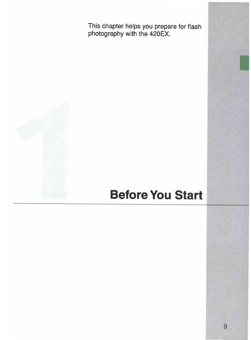 Before you start | Canon 420EX User Manual | Page 9 / 56