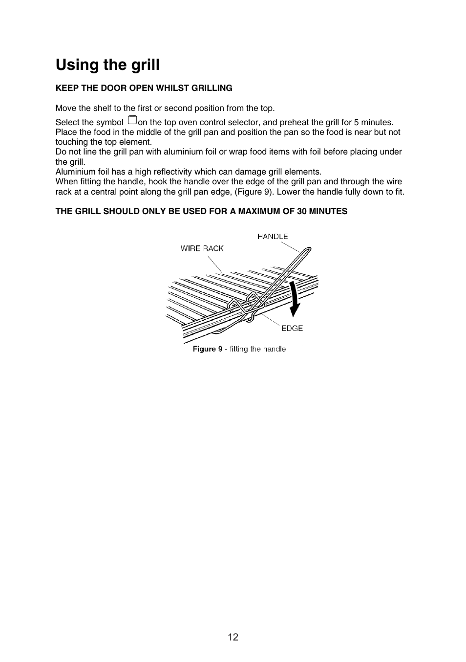 Using the grill | Caple C3232 User Manual | Page 12 / 15