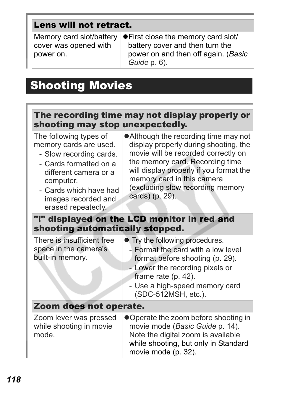 Shooting movies | Canon Leather Soft Case 70 User Manual | Page 120 / 163