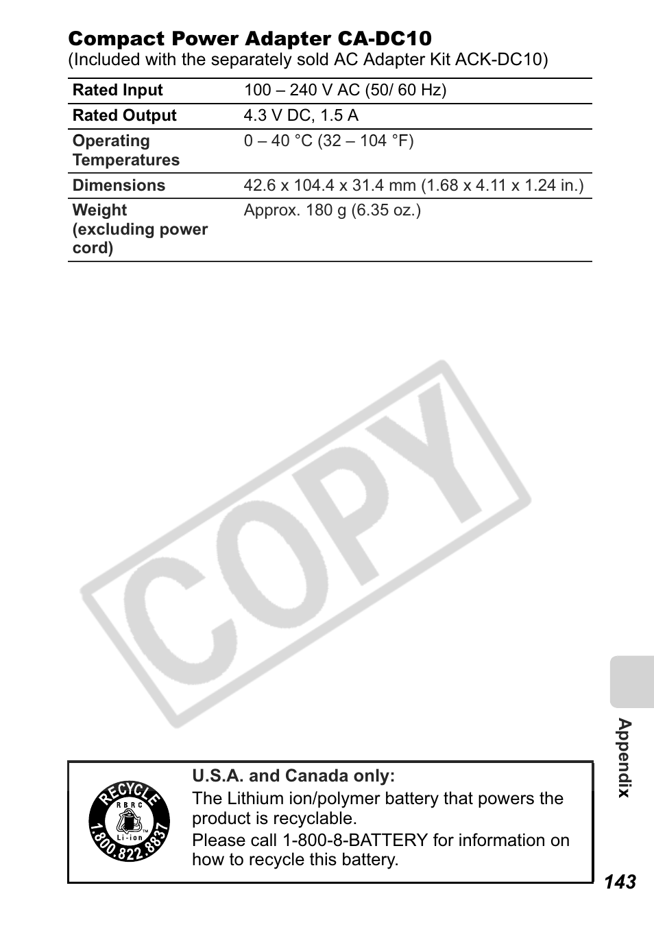 Canon Leather Soft Case 70 User Manual | Page 145 / 163