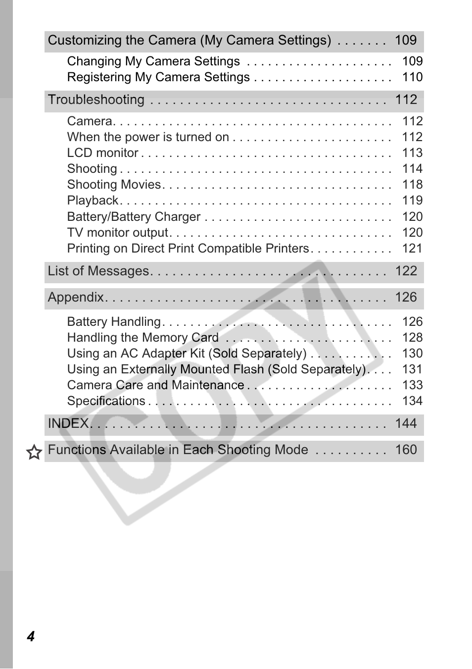 Canon Leather Soft Case 70 User Manual | Page 6 / 163