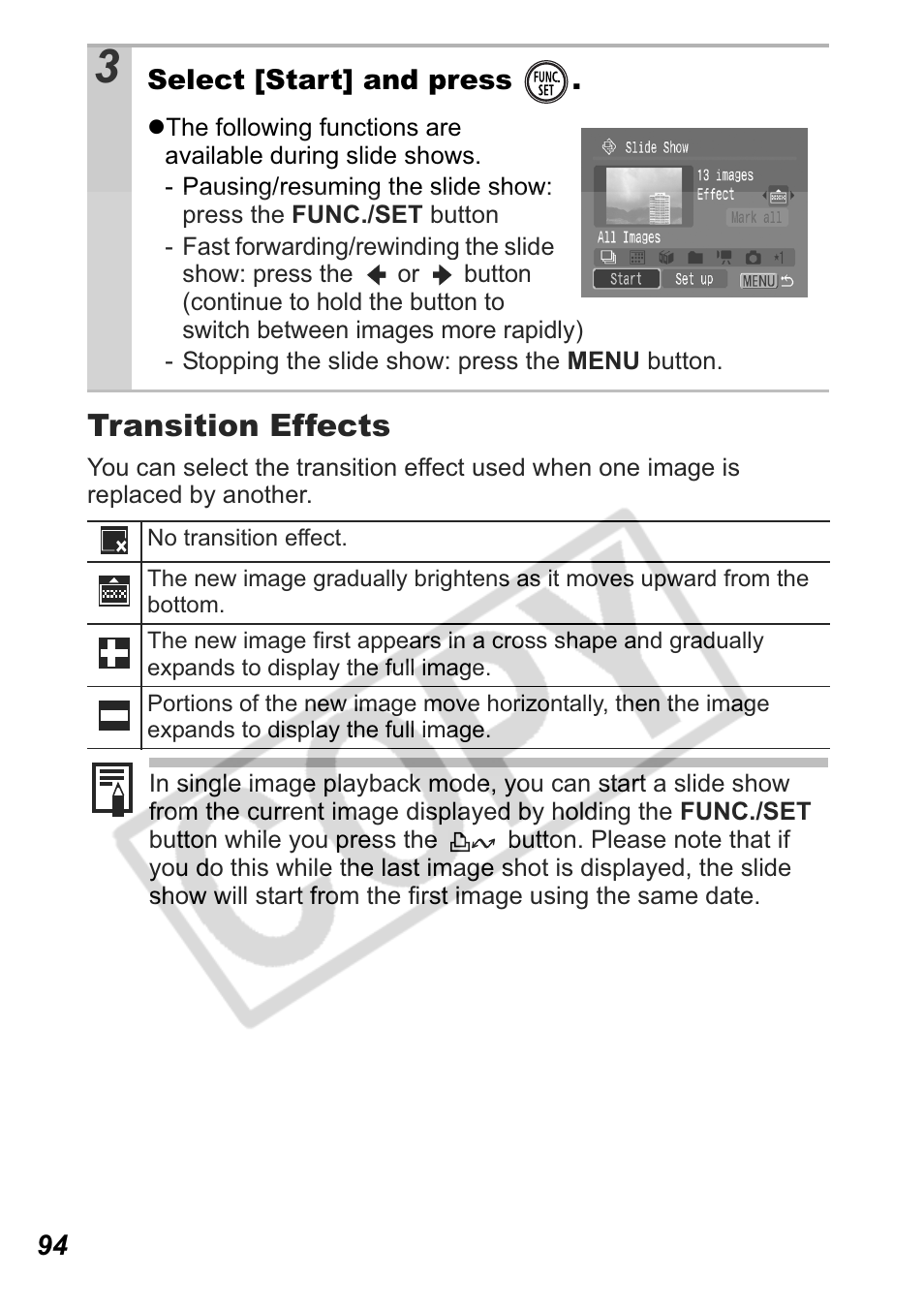 Transition effects | Canon Leather Soft Case 70 User Manual | Page 96 / 163